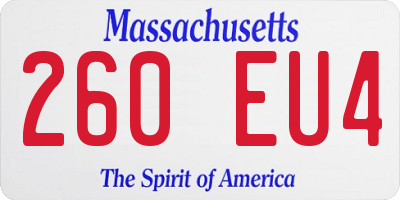 MA license plate 260EU4