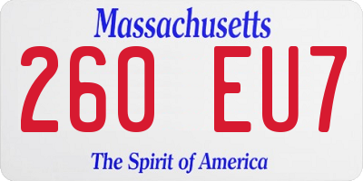 MA license plate 260EU7