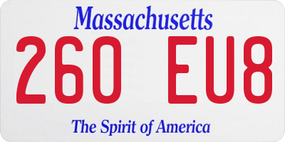 MA license plate 260EU8