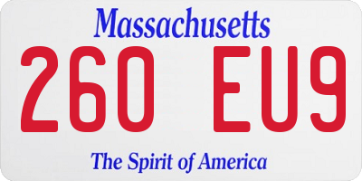 MA license plate 260EU9