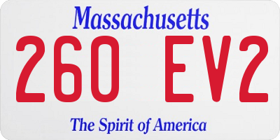 MA license plate 260EV2