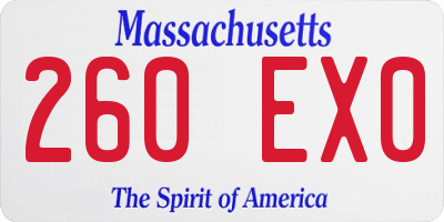MA license plate 260EX0