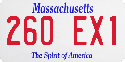 MA license plate 260EX1