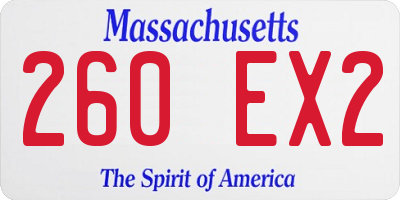 MA license plate 260EX2