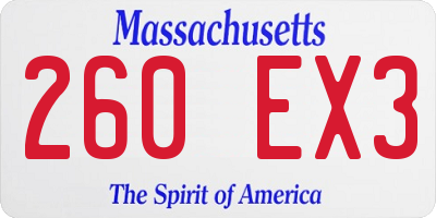 MA license plate 260EX3