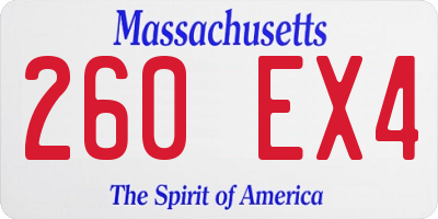 MA license plate 260EX4