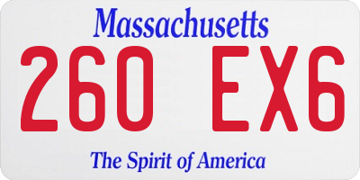 MA license plate 260EX6