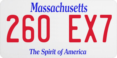 MA license plate 260EX7