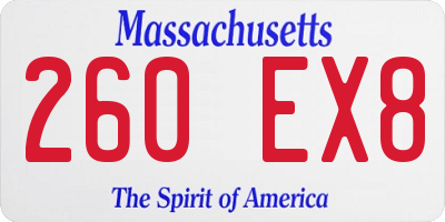 MA license plate 260EX8
