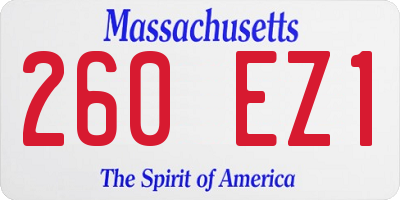 MA license plate 260EZ1