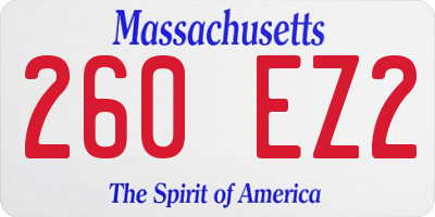 MA license plate 260EZ2