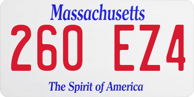 MA license plate 260EZ4