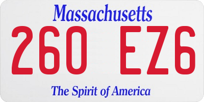 MA license plate 260EZ6