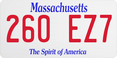 MA license plate 260EZ7
