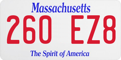 MA license plate 260EZ8