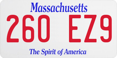 MA license plate 260EZ9