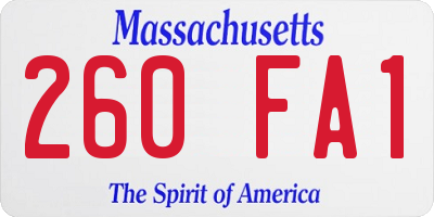 MA license plate 260FA1