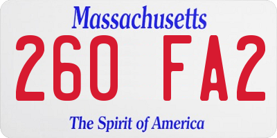 MA license plate 260FA2