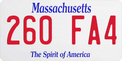 MA license plate 260FA4