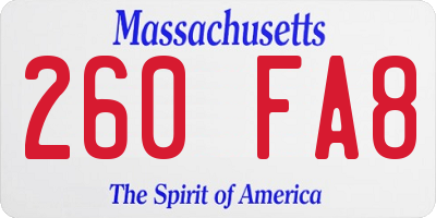 MA license plate 260FA8