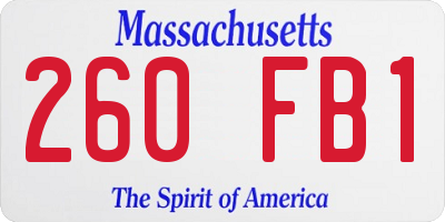 MA license plate 260FB1