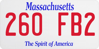 MA license plate 260FB2