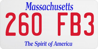 MA license plate 260FB3