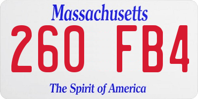 MA license plate 260FB4