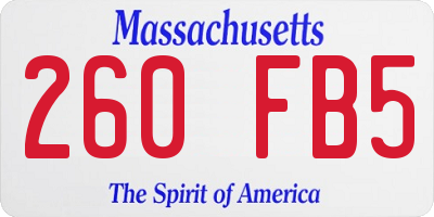 MA license plate 260FB5