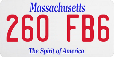 MA license plate 260FB6