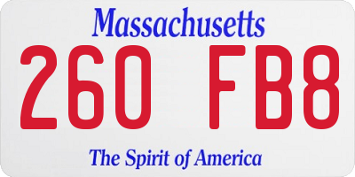 MA license plate 260FB8
