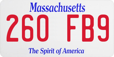 MA license plate 260FB9