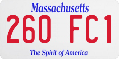 MA license plate 260FC1