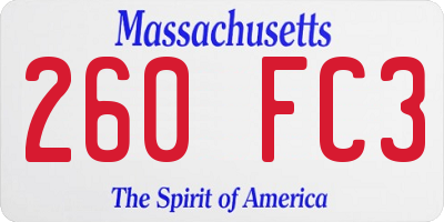 MA license plate 260FC3