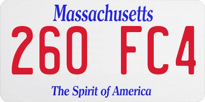 MA license plate 260FC4
