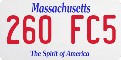 MA license plate 260FC5