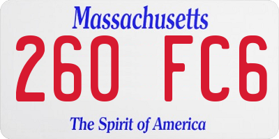 MA license plate 260FC6