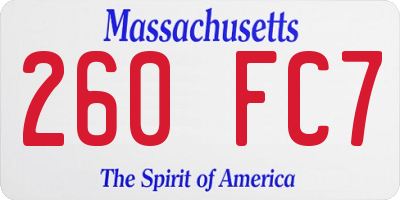 MA license plate 260FC7