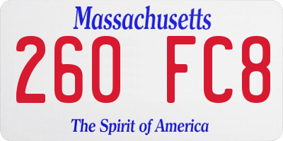 MA license plate 260FC8