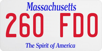 MA license plate 260FD0