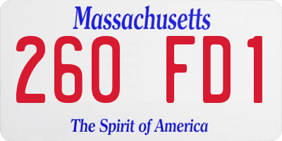 MA license plate 260FD1
