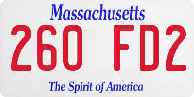 MA license plate 260FD2