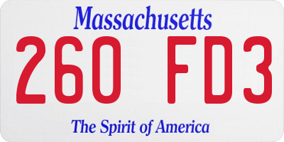 MA license plate 260FD3