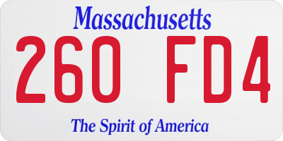 MA license plate 260FD4