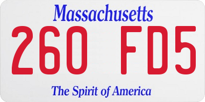 MA license plate 260FD5