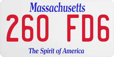 MA license plate 260FD6