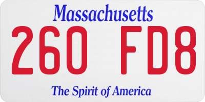 MA license plate 260FD8