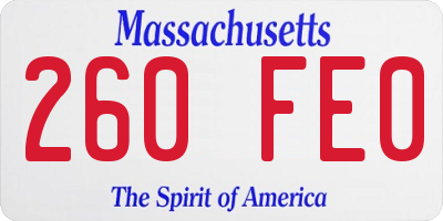 MA license plate 260FE0