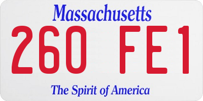 MA license plate 260FE1