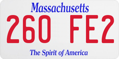 MA license plate 260FE2